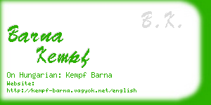 barna kempf business card